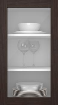 Oak door, Frame, PP60LA, Chestnut (clear glass)