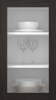 Oak door, Frame, PP60LA, Espresso (clear glass)