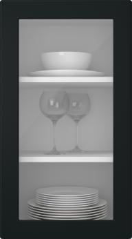 Painted door, Round, SM60LA, Black (clear glass)