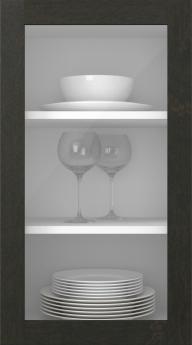 Birch door, Elegant, TP60LA, Dark chocolate (clear glass)