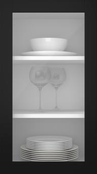Birch door, Elegant, TP60LA, Midnight (clear glass)
