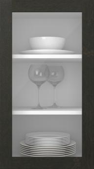 Birch door, Elegant, TP60LA, Dark chocolate (clear glass)