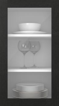 Birch door, Elegant, TP60LA, Black (clear glass)