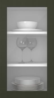 Birch door, Elegant, TP60LA, Moss  (clear glass)