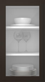 Oak door, Format, TP68LA, Dark chocolate (clear glass)