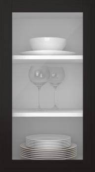 Oak door, Format, TP68LA, Black (clear glass)