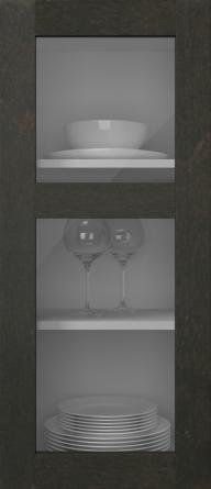 Birch door, M-Concept, WS21KPOLA2,Dark chocolate (clear glass)