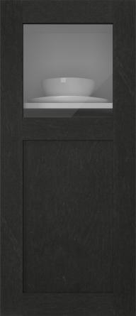 Birch door, M-Concept, WS21KPOLA, Black (clear glass)