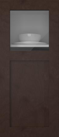 Birch door, M-Concept, WS21KPOLA, Dark chocolate (clear glass)