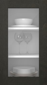 Birch door, M-Concept, WS21LA, Dark chocolate (clear glass)