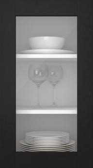 Birch door, M-Concept, WS21LA, Black (clear glass)