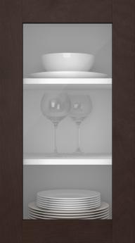 Birch door, M-Concept, WS21LA, Dark brown (clear glass)