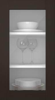 Oak door, M-Concept, WS21LA, Dark chocolate (clear glass)