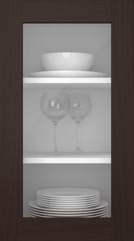 Oak door, M-Concept, WS21LA, Dark brown (clear glass)