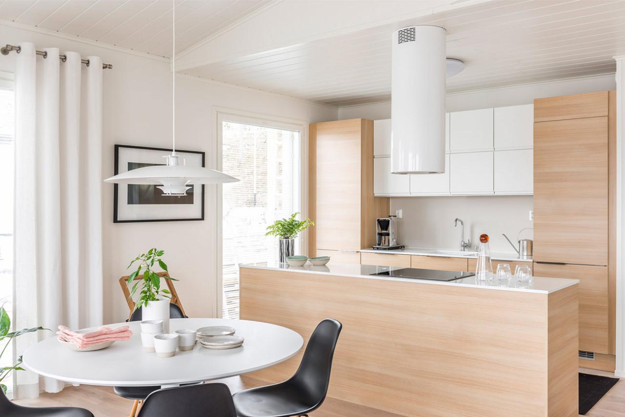 Moderni skandinaavinen saarekekeittiö