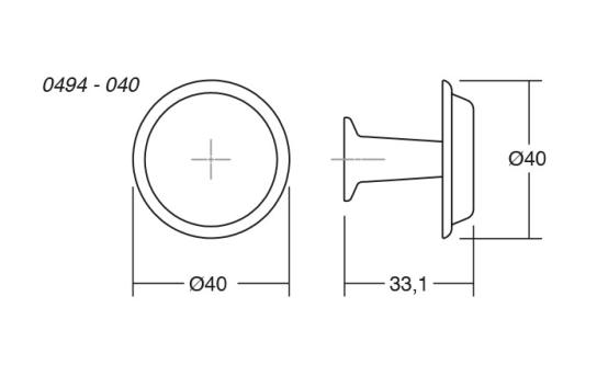 Knob, Land, pewter image 3