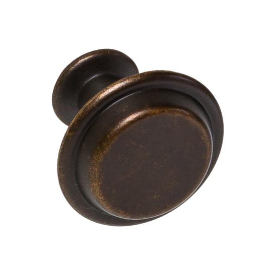 Knob, Land, antique brass image 2