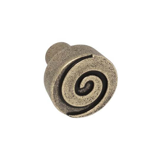 Metal knob, Scroll Bronze image 2