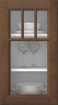 Birch door, Softline, PP23KA, Dark brown (clear glass)