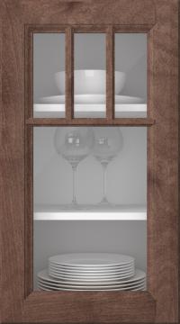 Birch door, Softline, PP23KA, Pecan (clear glass)