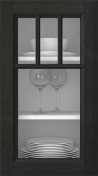 Birch door, Softline, PP23KA, Black (clear glass)