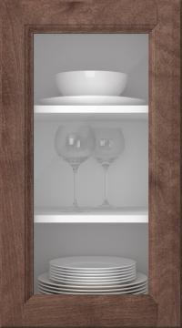 Birch door, Softline, PP23LA, Pecan (clear glass)