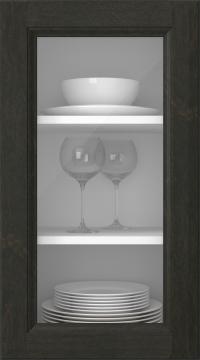 Birch door, Softline, PP23LA, Dark chocolate (clear glass)