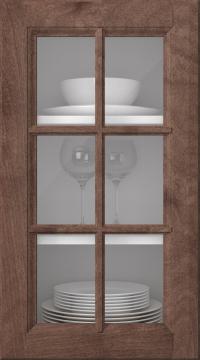 Birch door, Softline, PP23RU, Pecan (clear glass)