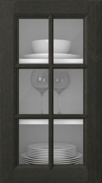 Birch door, Softline, PP23RU, Dark chocolate (clear glass)