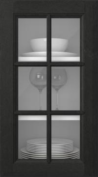 Birch door, Softline, PP23RU, Black (clear glass)
