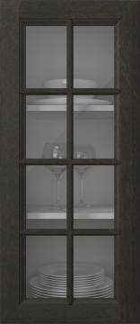 Birch door, Softline, PP23RUK, Dark chocolate (clear glass)