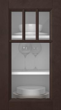 Birch door, Woody, PP25KA, Dark brown (clear glass)