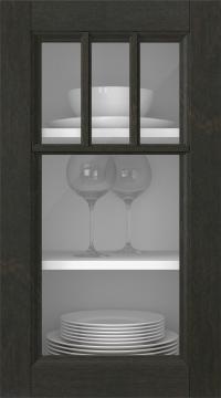 Birch door, Woody, PP25KA, Dark chocolate (clear glass)