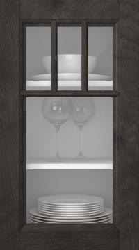 Birch door, Woody, PP25KA, Espresso (clear glass)