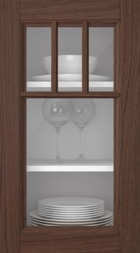 Oak door, Woody, PP25KA, Pecan (clear glass)