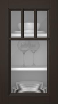 Oak door, Woody, PP25KA, Dark chocolate (clear glass)