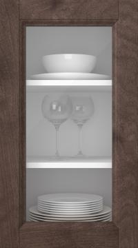 Birch door, Woody, PP25LA, Hazelnut (clear glass)