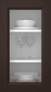 Oak door, Woody, PP25LA, Dark brown (clear glass)