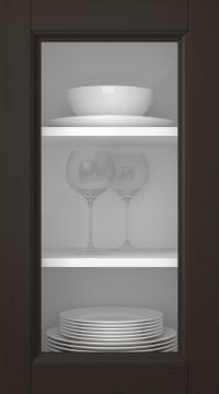 Oak door, Woody, PP25LA, Dark chocolate (clear glass)