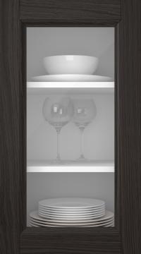 Oak door, Woody, PP25LA, Espresso (clear glass)