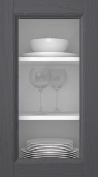 Oak door, Woody, PP25LA, Grey (clear glass)