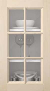 Birch door, Woody, PP25RU, Lacquered (clear glass)