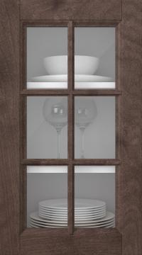 Birch door, Woody, PP25RU, Hazelnut (clear glass)