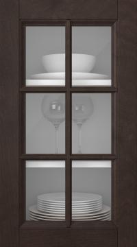 Birch door, Woody, PP25RU, Chestnut (clear glass)