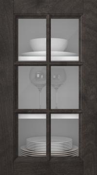 Birch door, Woody, PP25RU, Espresso (clear glass)