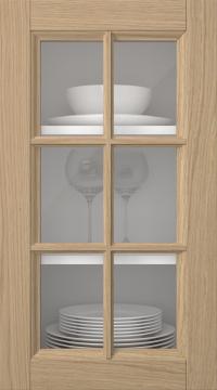 Oak door, Woody, PP25RU, Light oak (clear glass)