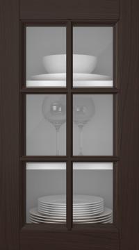 Oak door, Woody, PP25RU, Dark brown (clear glass)