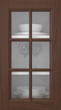 Oak door, Woody, PP25RU, Pecan (clear glass)
