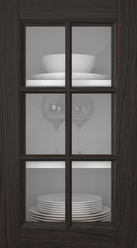Oak door, Woody, PP25RU, Espresso (clear glass)