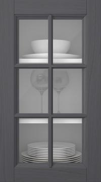 Oak door, Woody, PP25RU, Grey (clear glass)